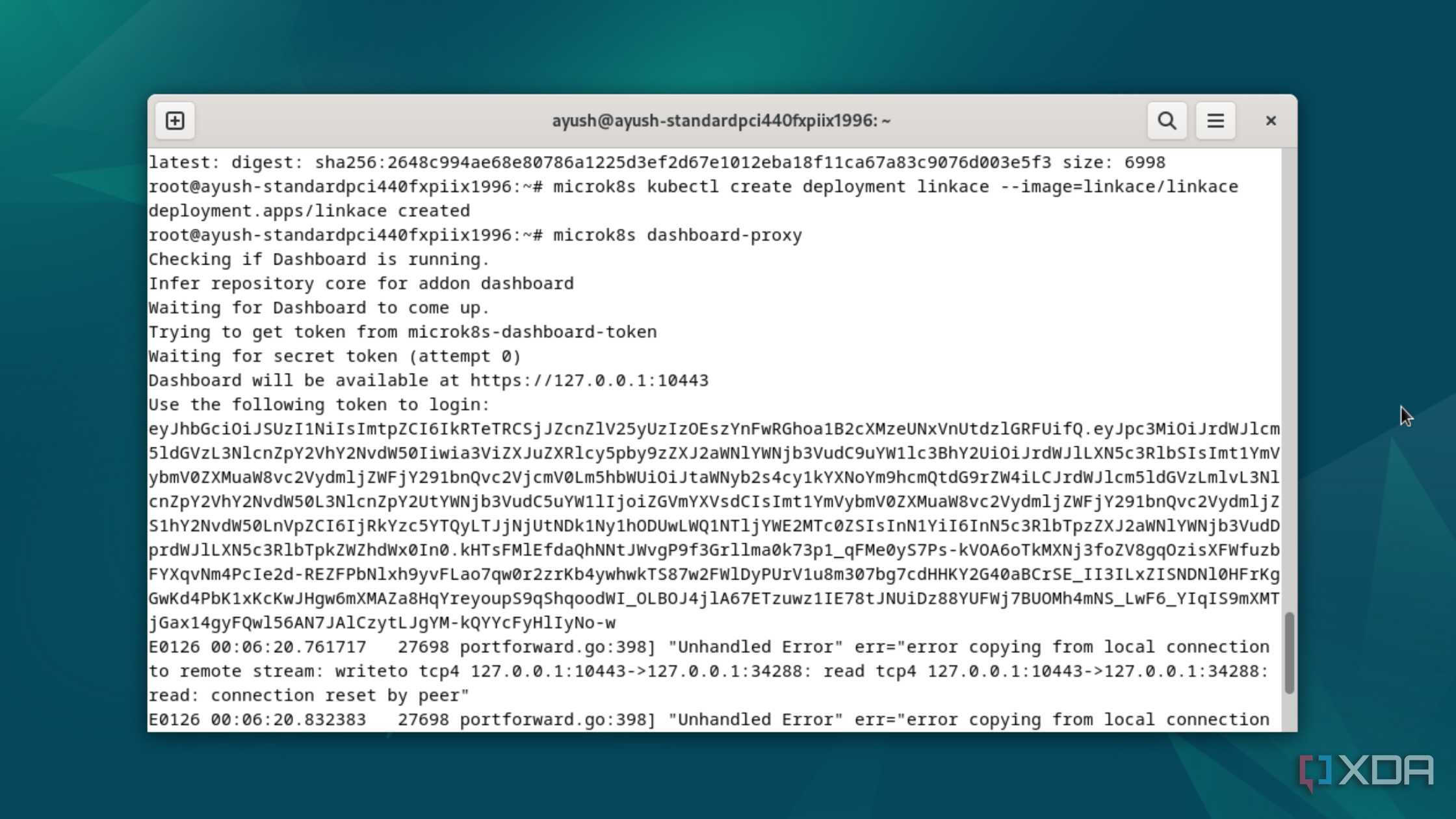 Opening the K8s Dashboard