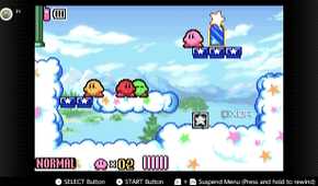 Screenshot of Kirby and the Amazing Mirror on the Game Boy Advance on the Nintendo Switch Online service