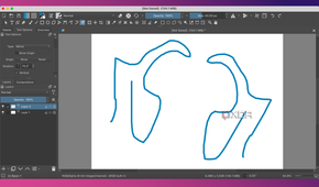 Krita Multibrush mirror tool