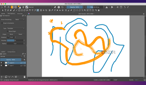 Krita Multibrush Translate tool