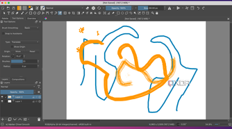 Krita Multibrush Translate tool