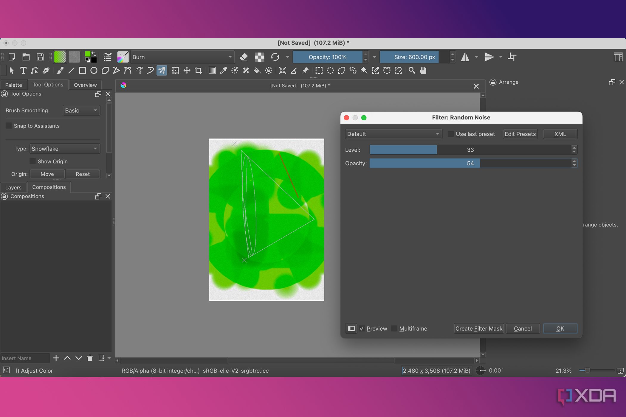 Krita random noise filter