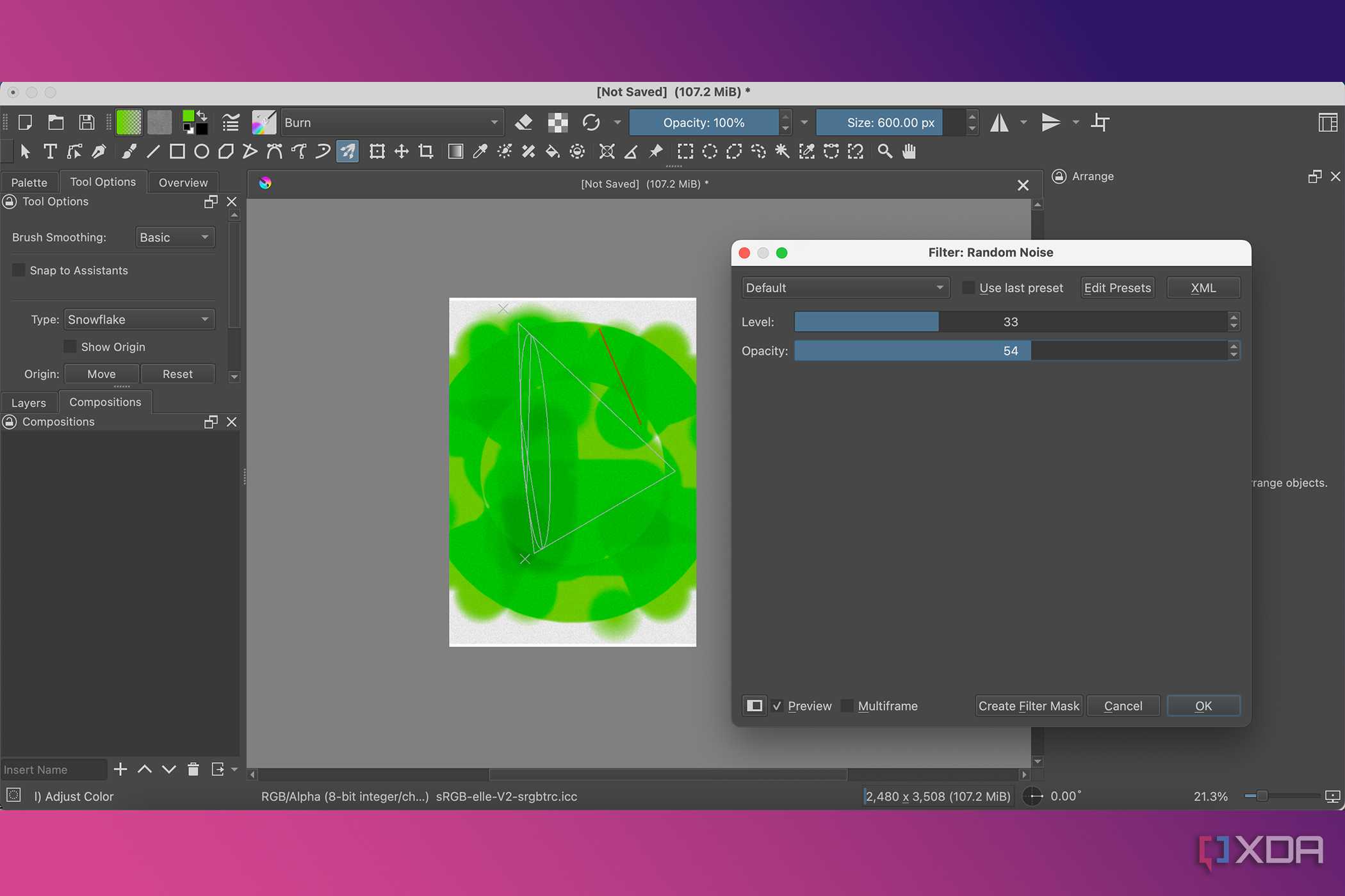Krita random noise filter
