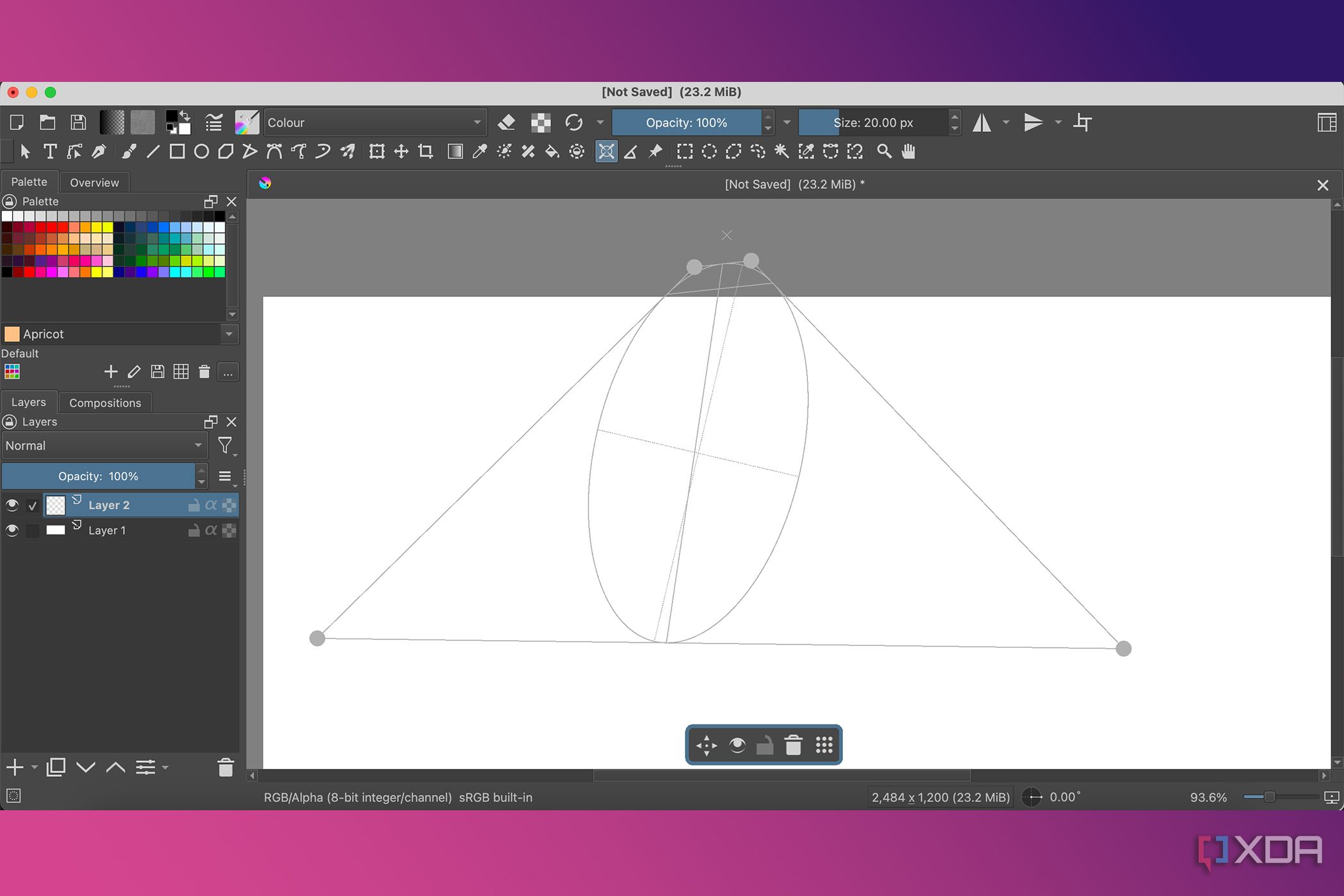 Krita Assistant Tools with Perspective Ellipse Plane