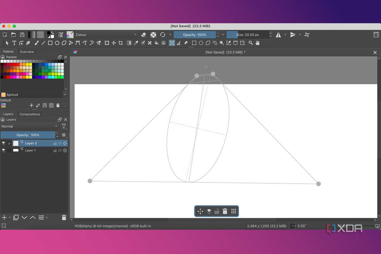 Krita Assistant Tools with Perspective Ellipse Plane