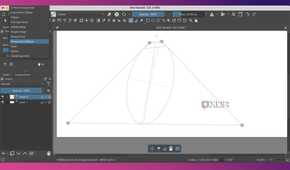 Krita Assistant Tools with Perspective Ellipse Plane and menu