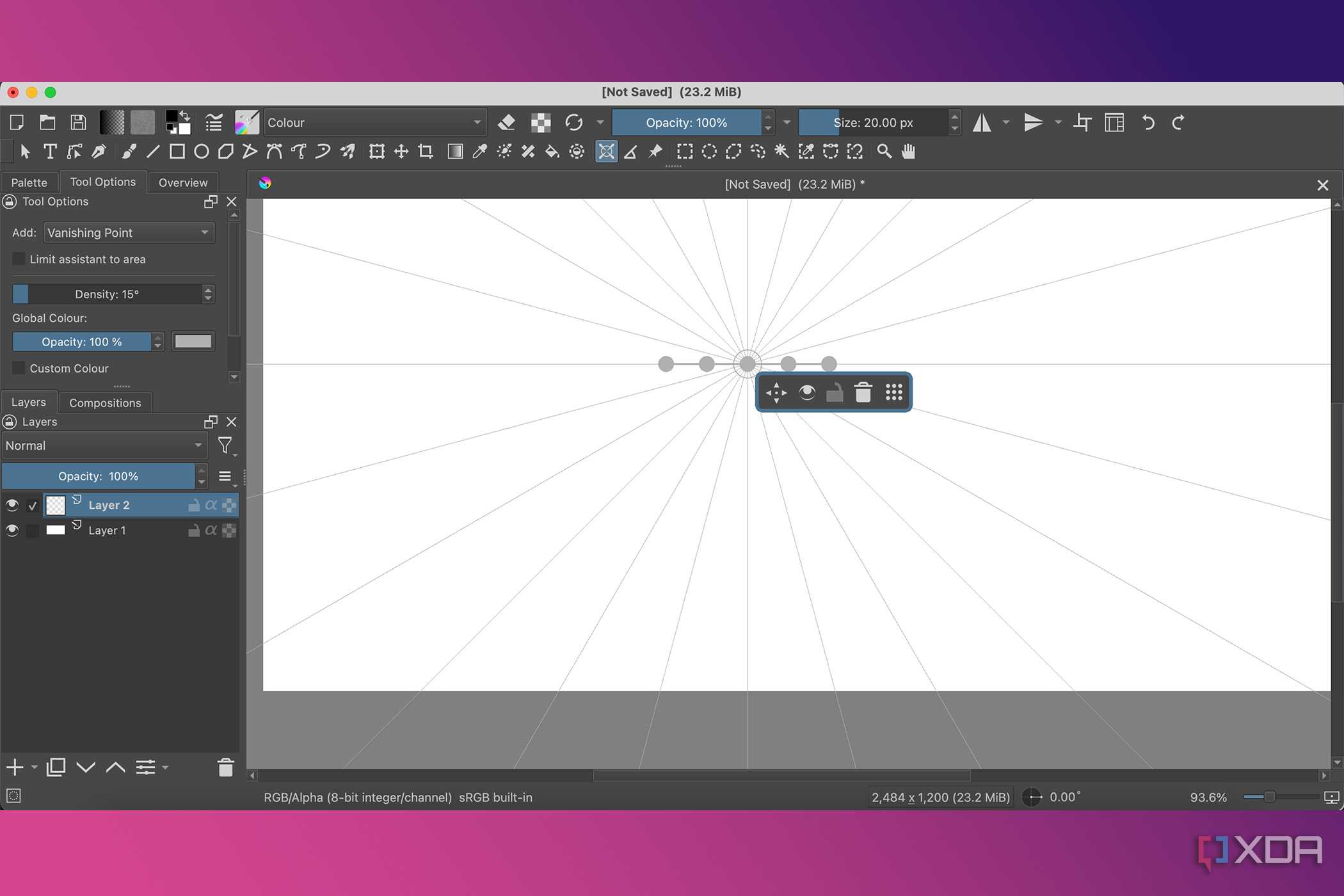 Krita Assistant Tools with Vanishing Point Plane
