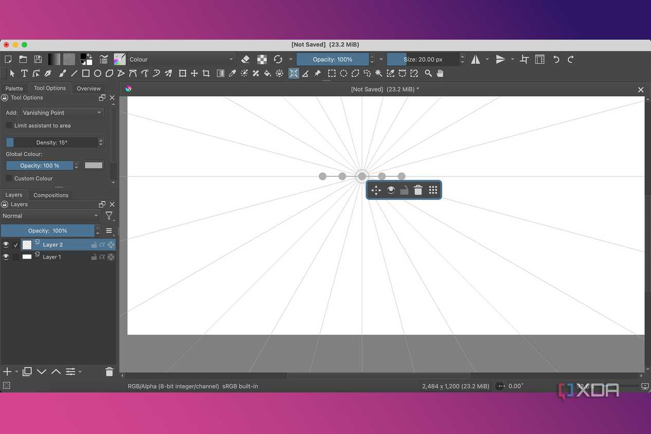 Krita Assistant Tools with Vanishing Point Plane