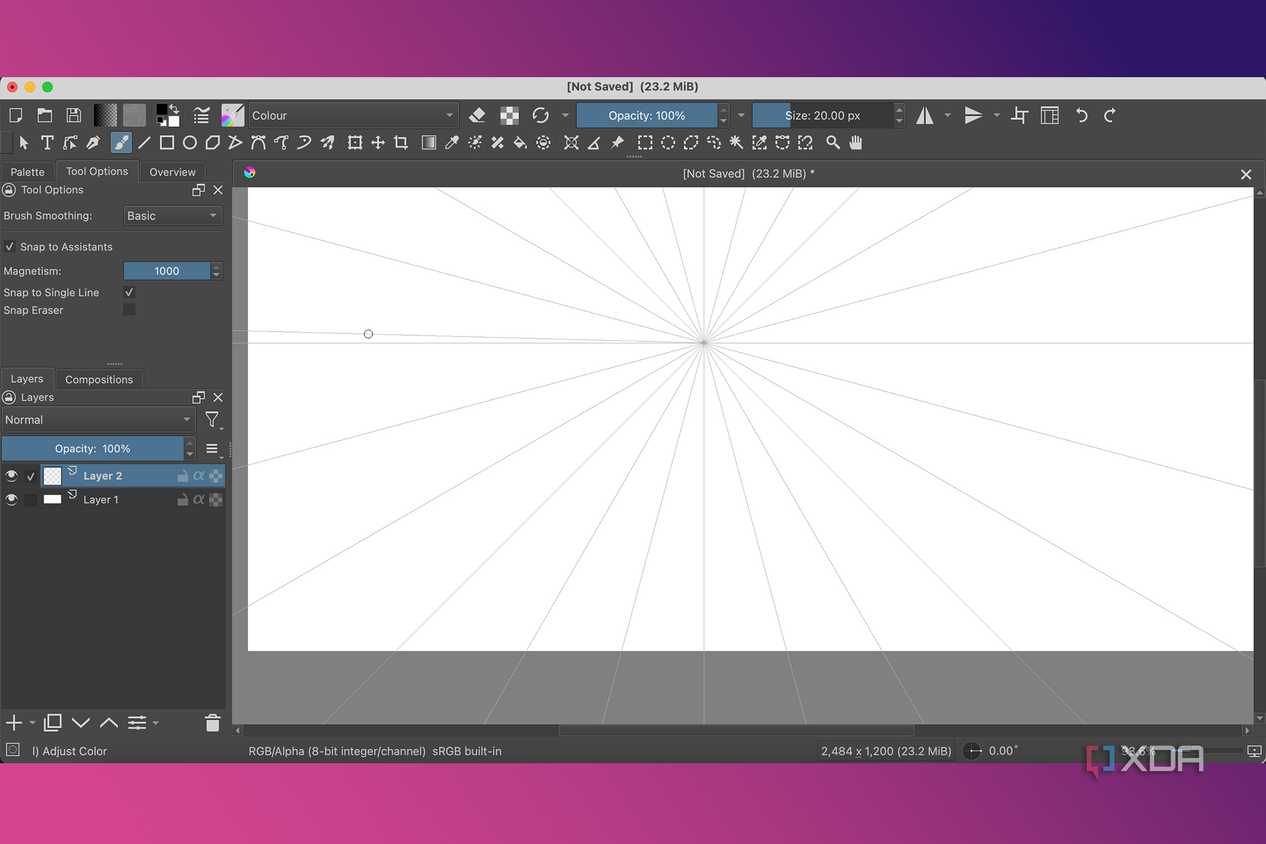 Krita Assistant Tools with Vanishing Point Plane
