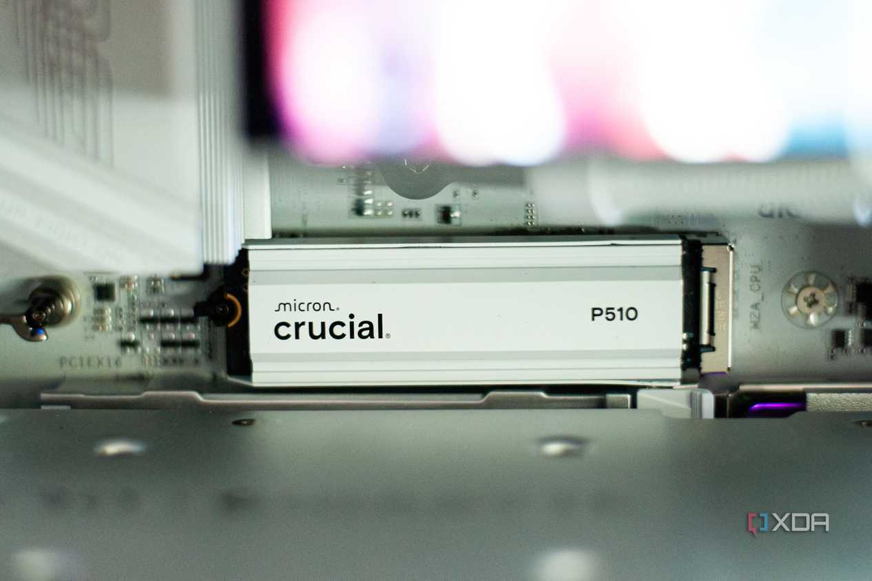 An image of Micron P510 installed in a PC.