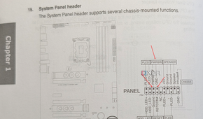 motherboard manual power switch pins