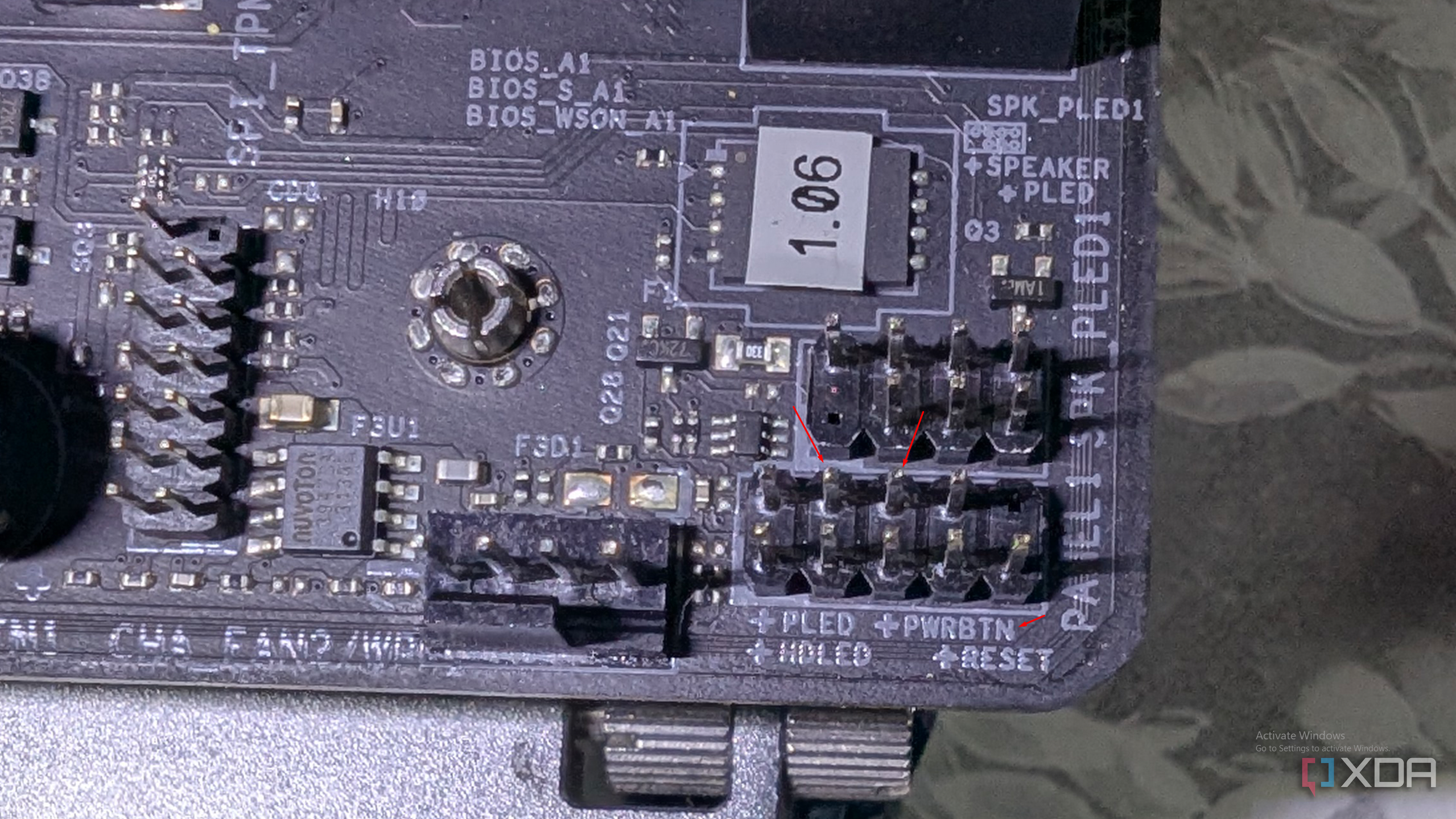 motherboard system panel header pwrbtn pins
