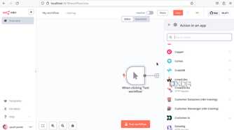 Creating a test workflow in n8n