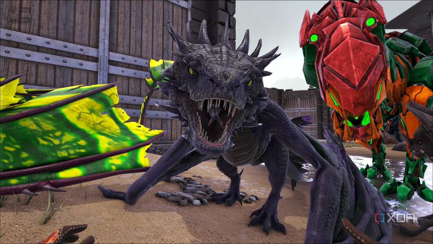 a night wyvern and tek rex in ark survival evolved