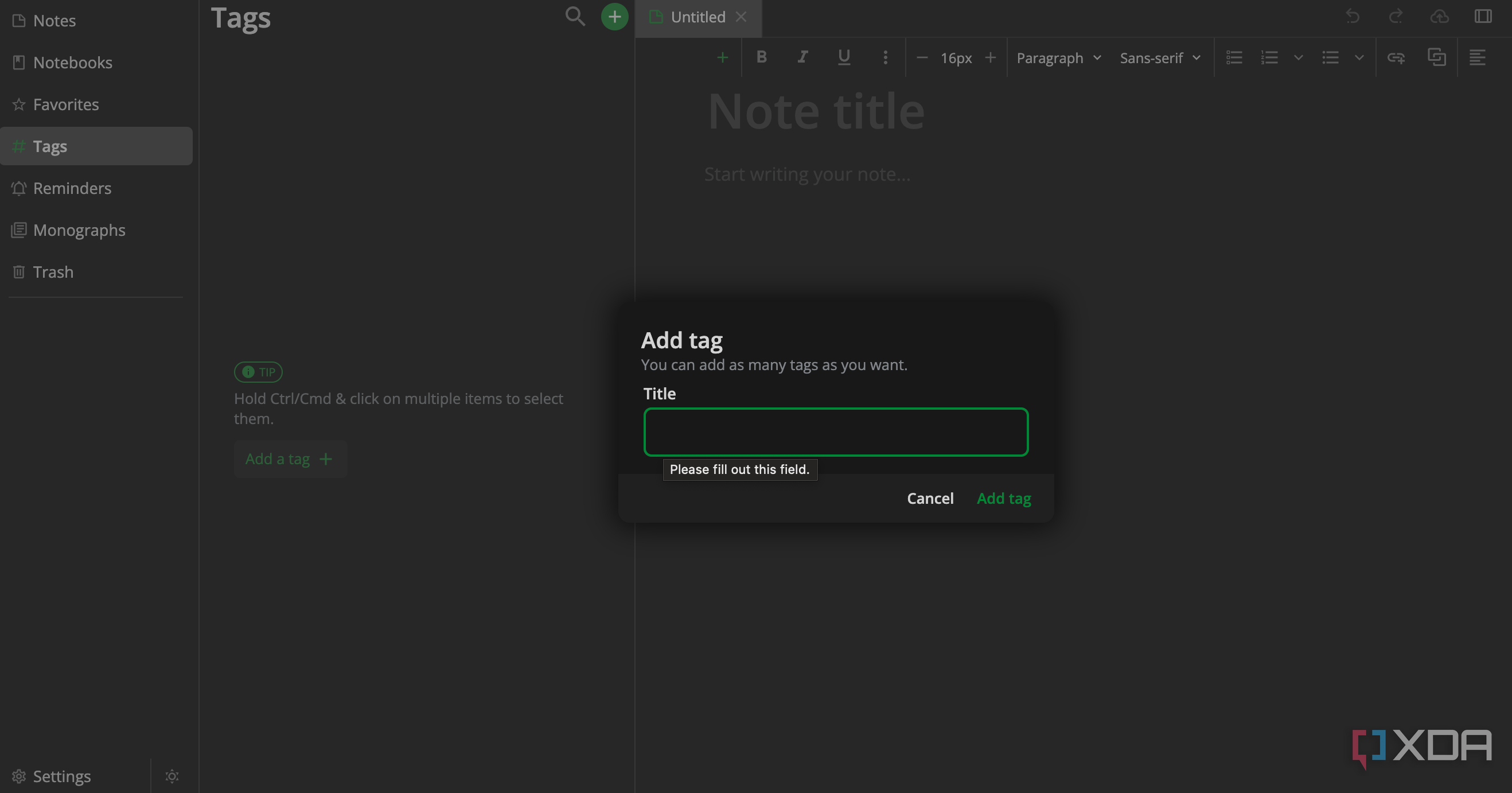 Notesnoo tags