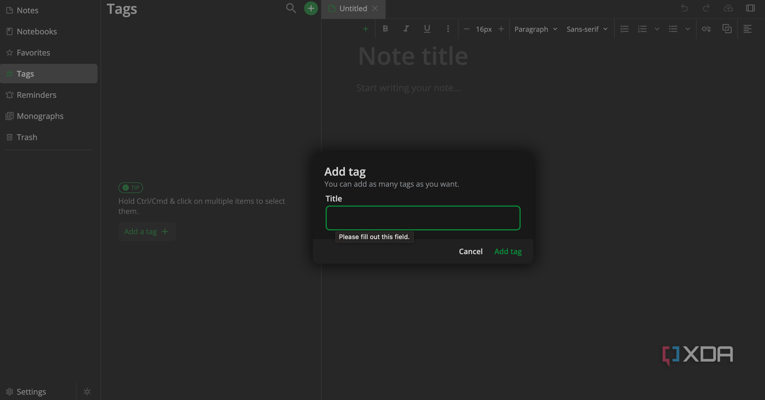 Notesnoo tags
