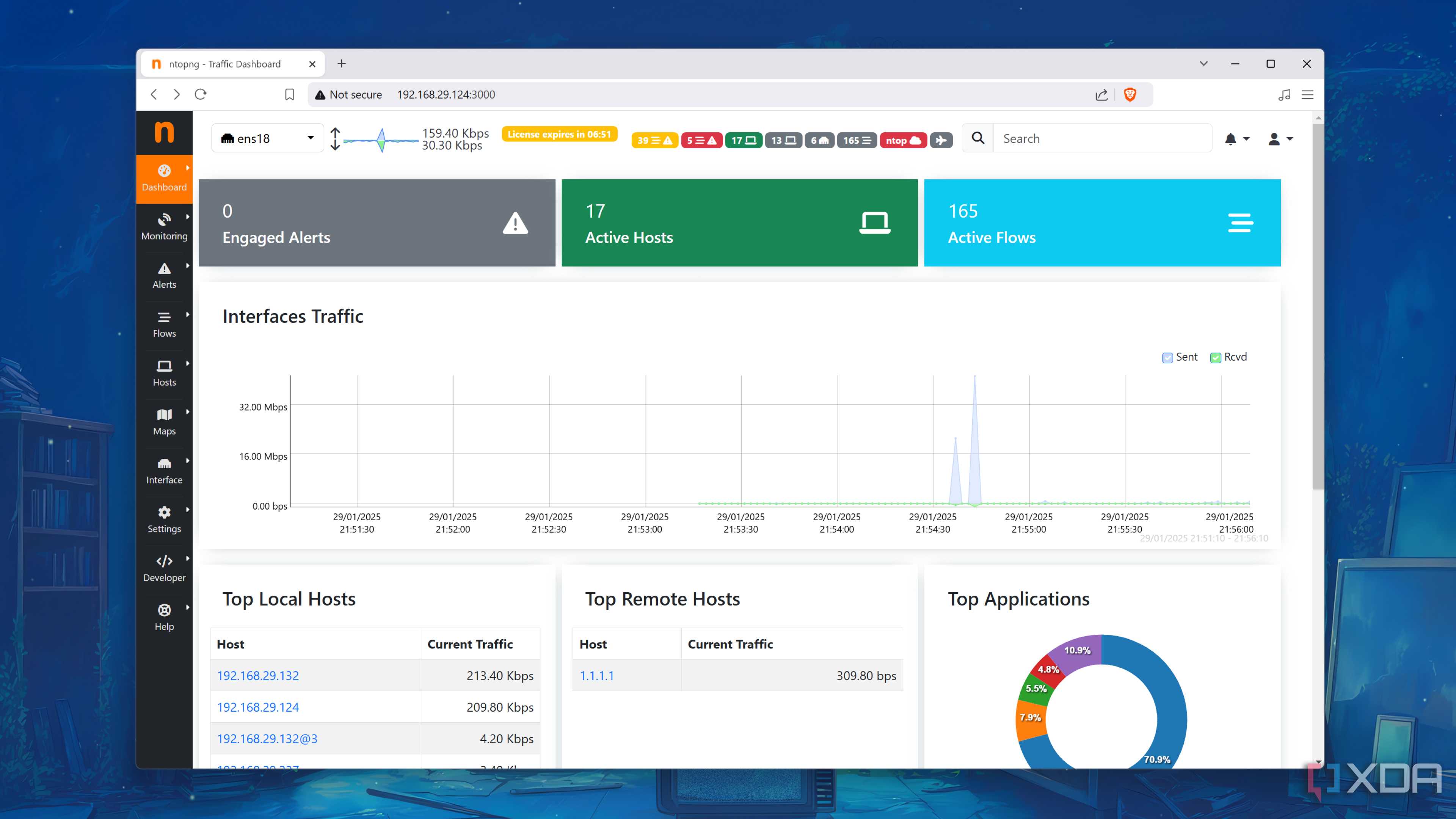 Running an instance of ntopng