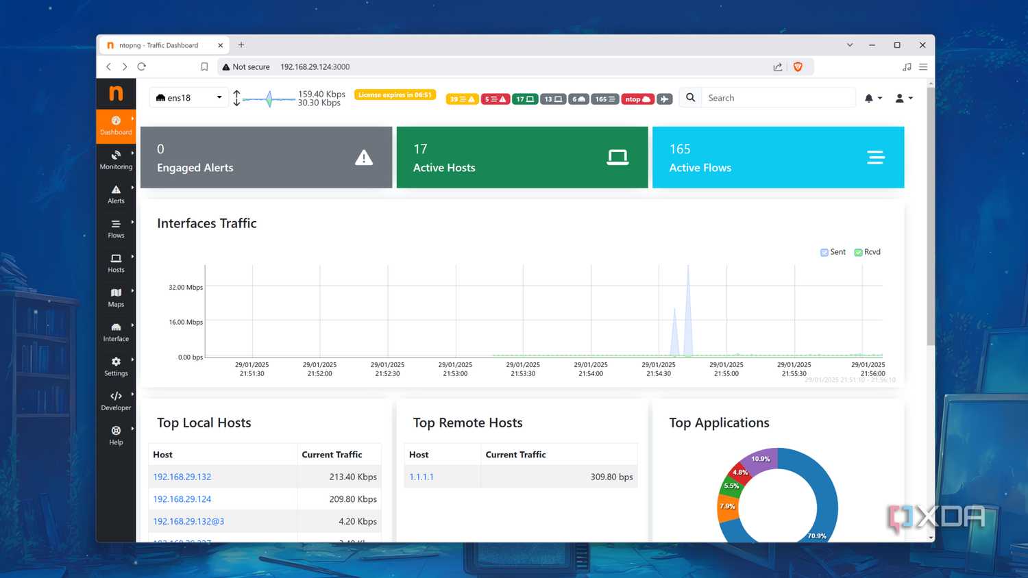 Running an instance of ntopng