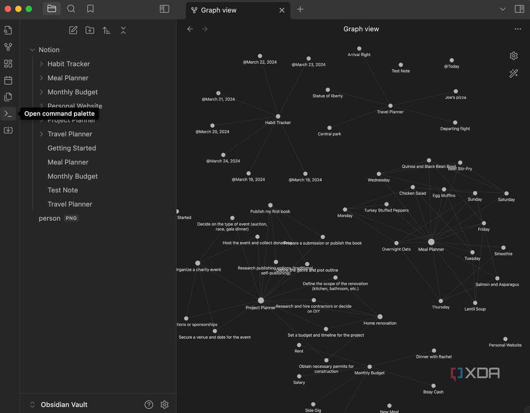 Obsidian notes graph