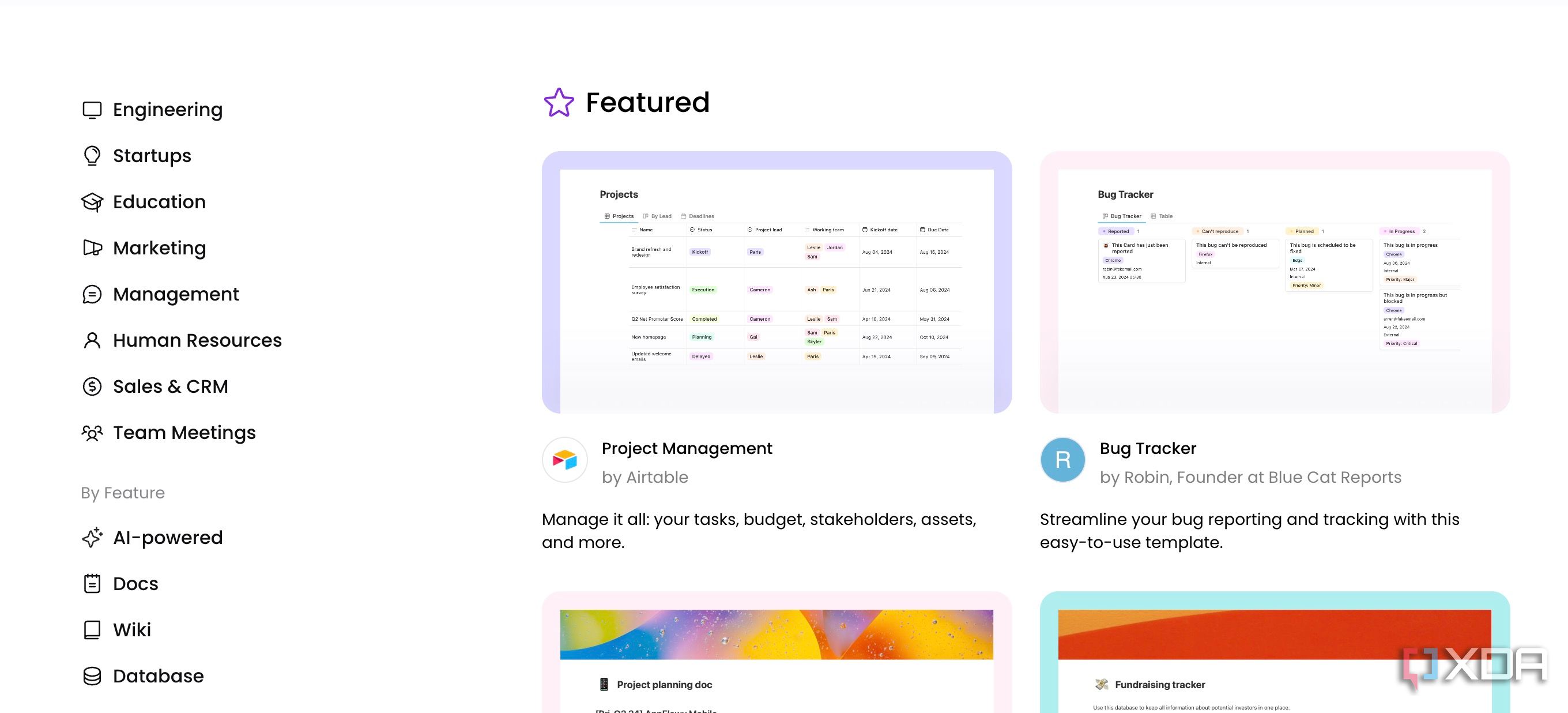 AppFlowy templates