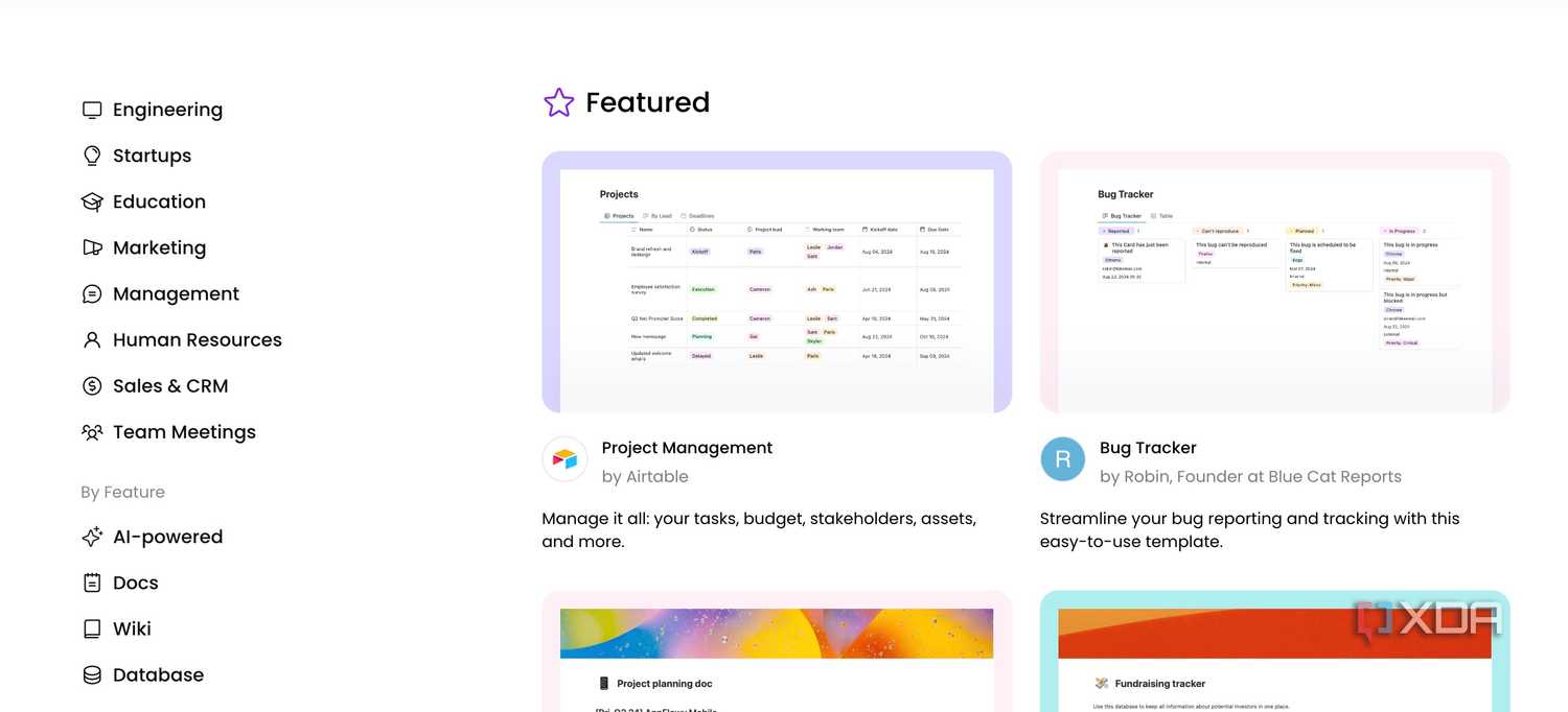 AppFlowy templates
