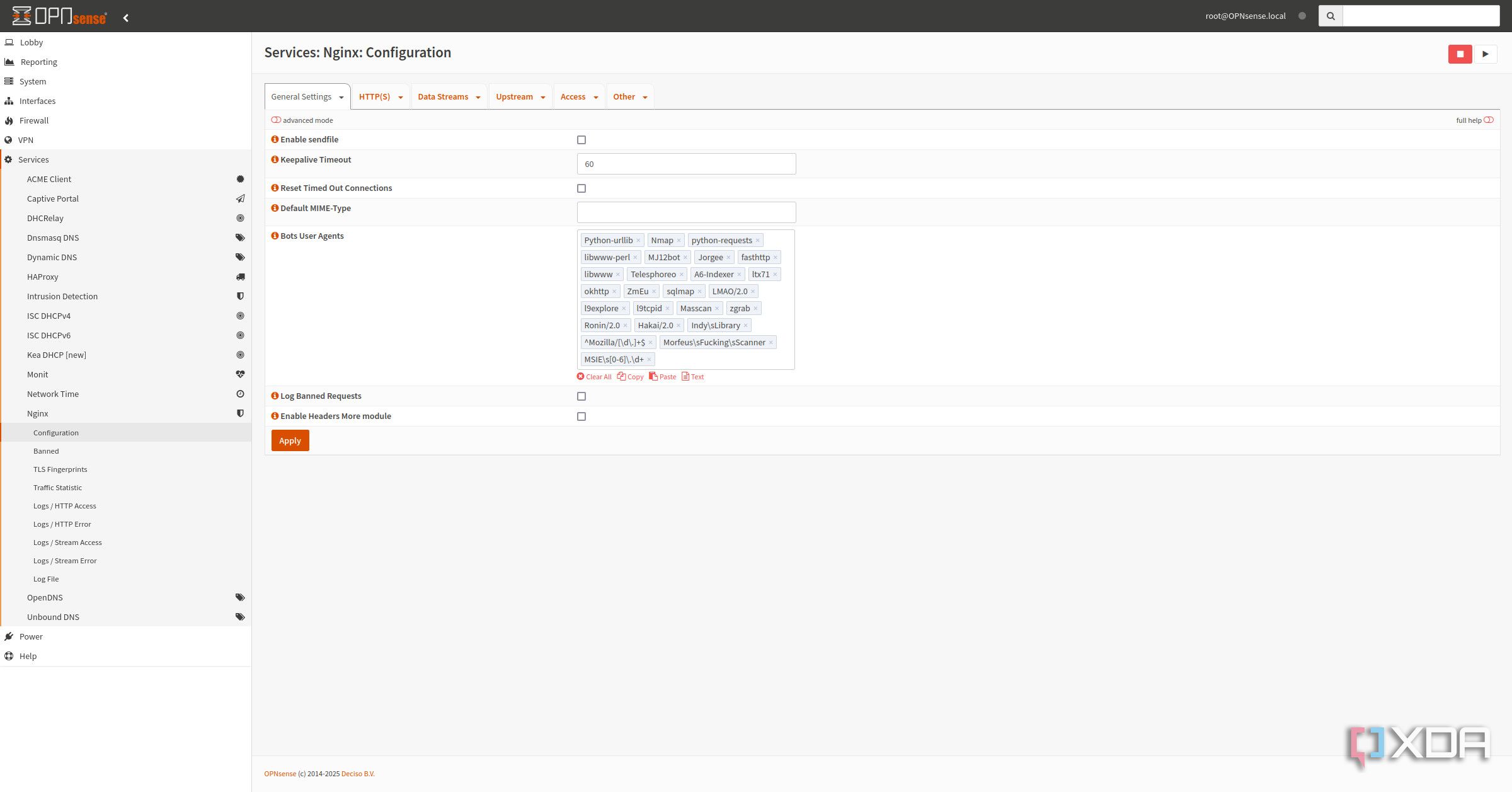 OPNsense Nginx configuration