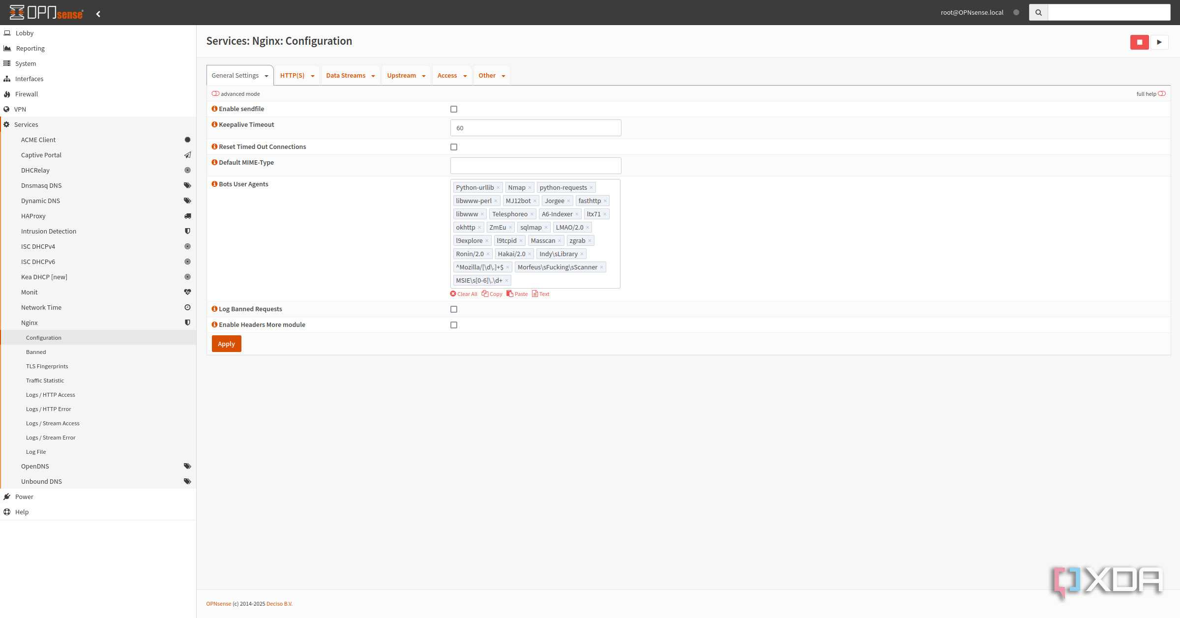 OPNsense Nginx configuration