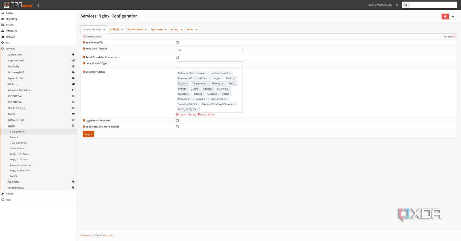 OPNsense Nginx configuration