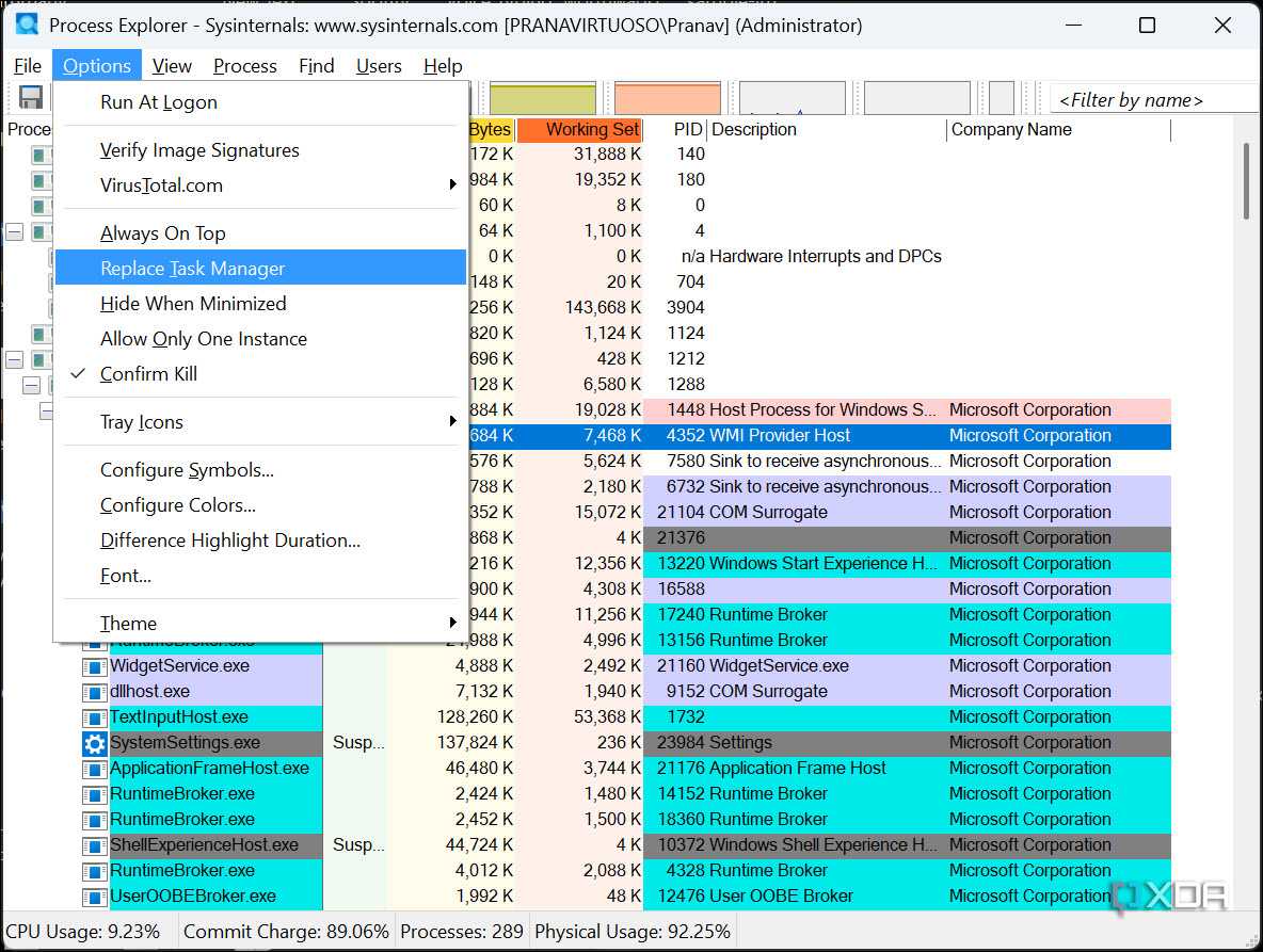 replacing task manager with process explorer in vista... 8 best Sysinternals tools for Windows power users