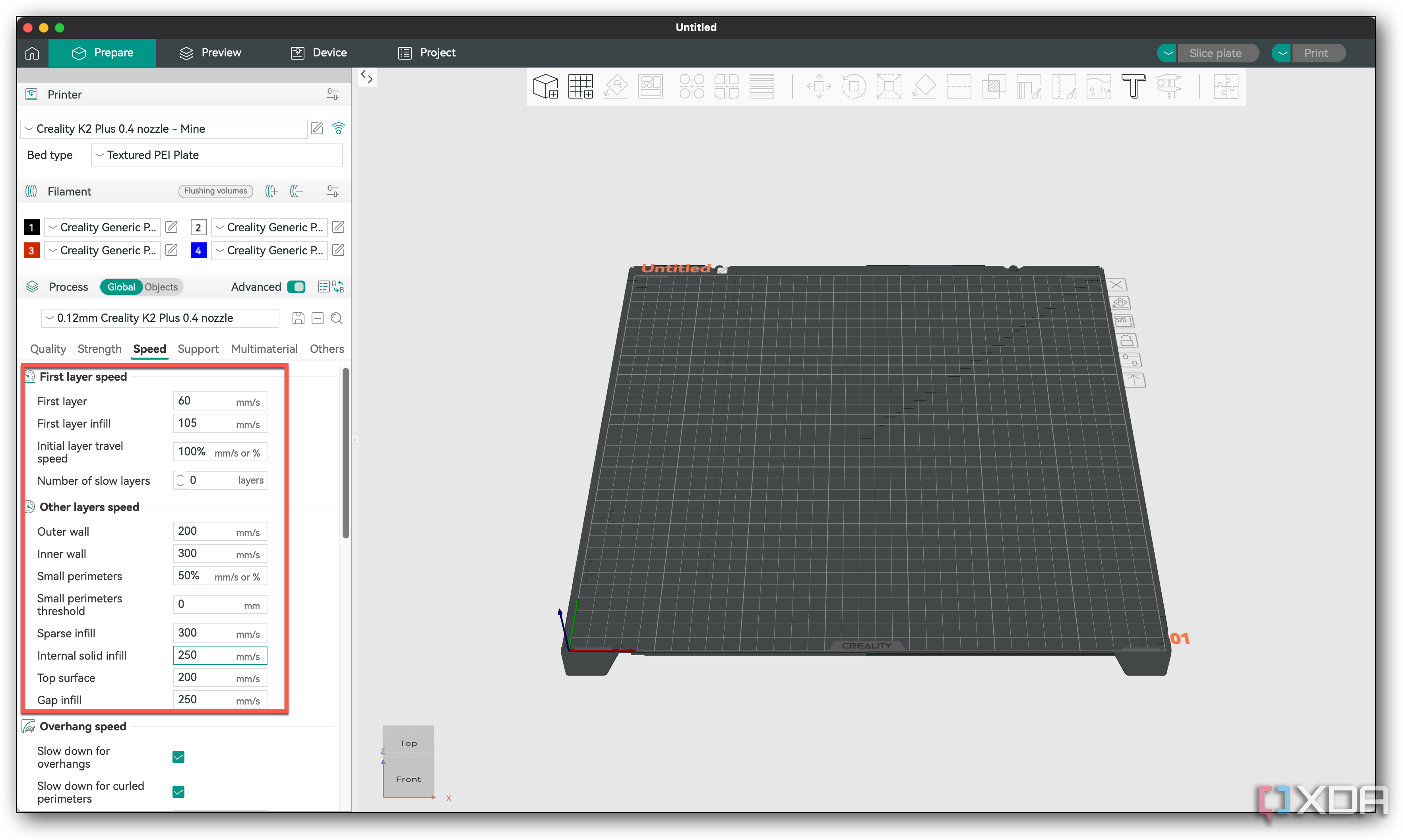 orca print speed