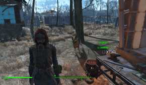 a player character with the dog companion in fallout 4