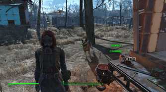 a player character with the dog companion in fallout 4