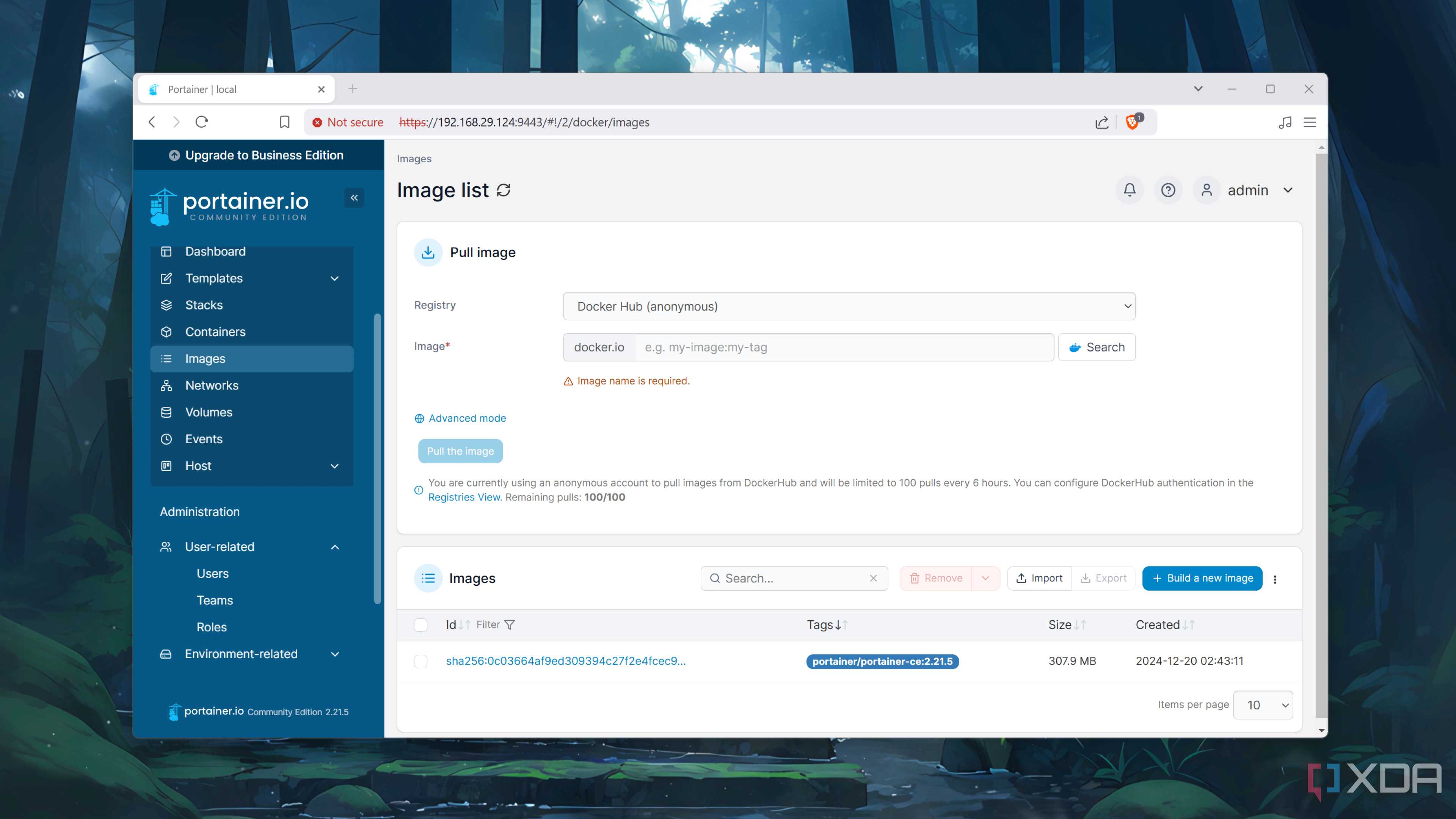 Running a Portainer instance