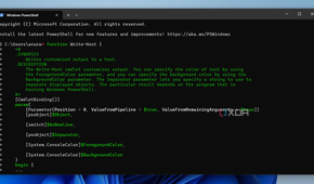 Screenshot showing PowerShell code