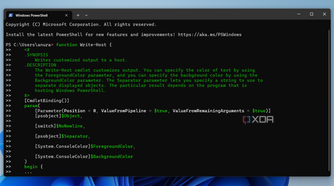 Screenshot showing PowerShell code