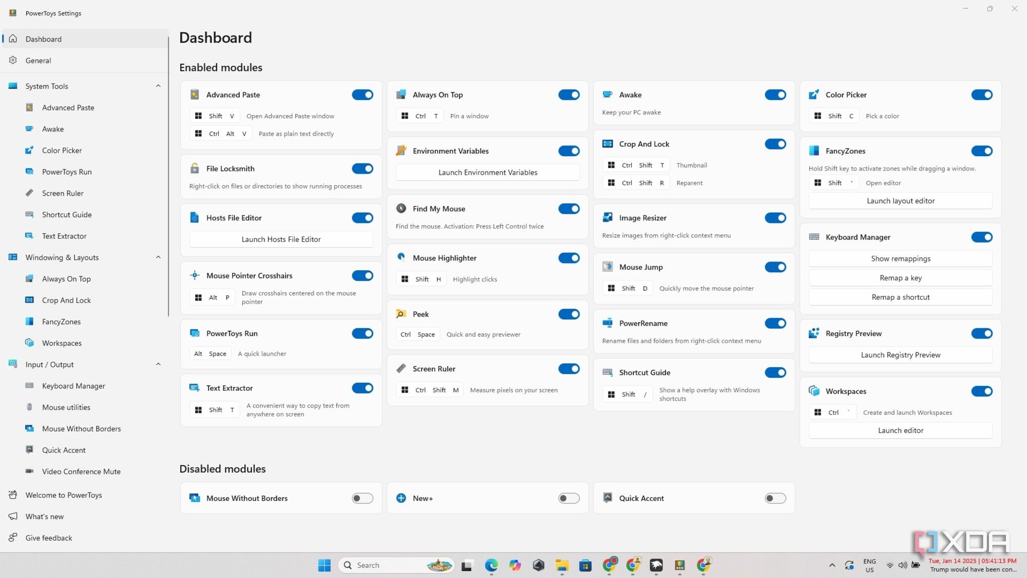 Powertoys Dashboard