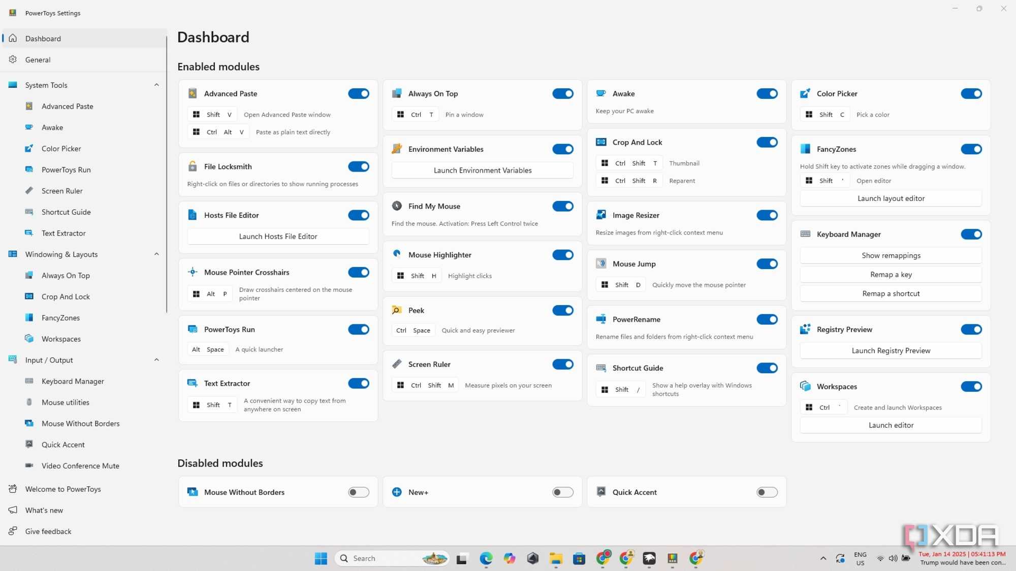 Powertoys Dashboard