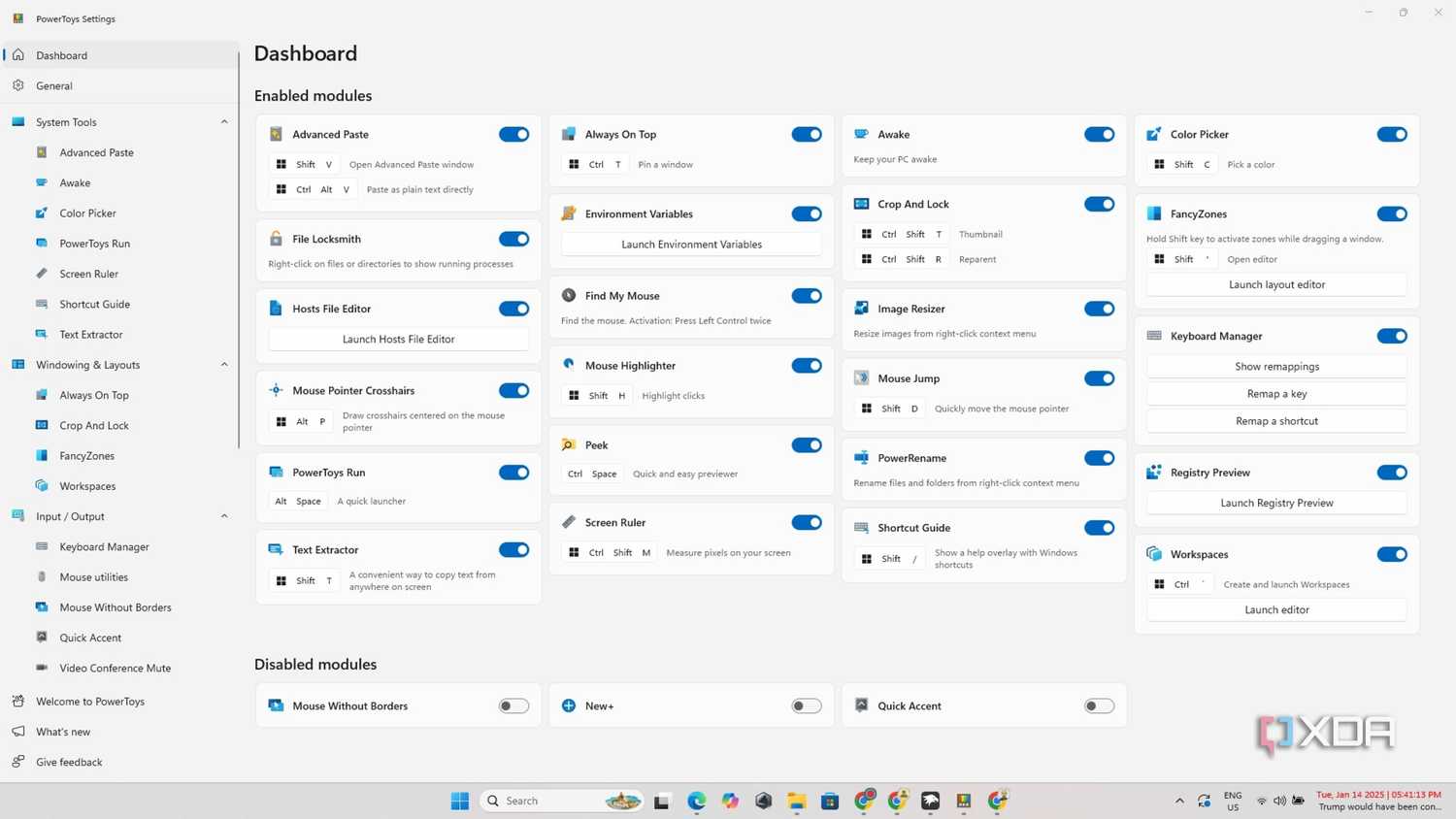 Powertoys Dashboard