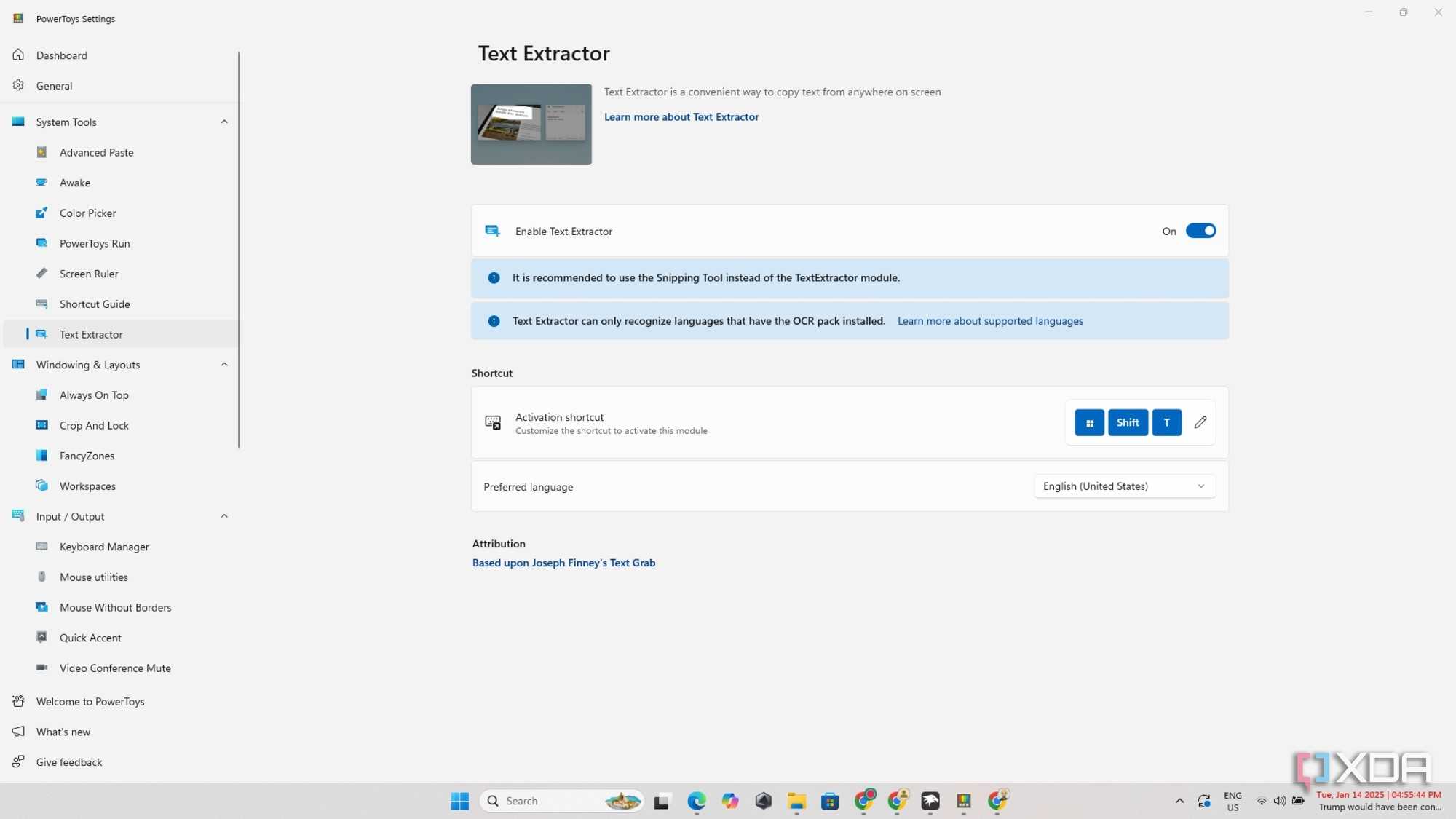 Powertoys Text Extractor
