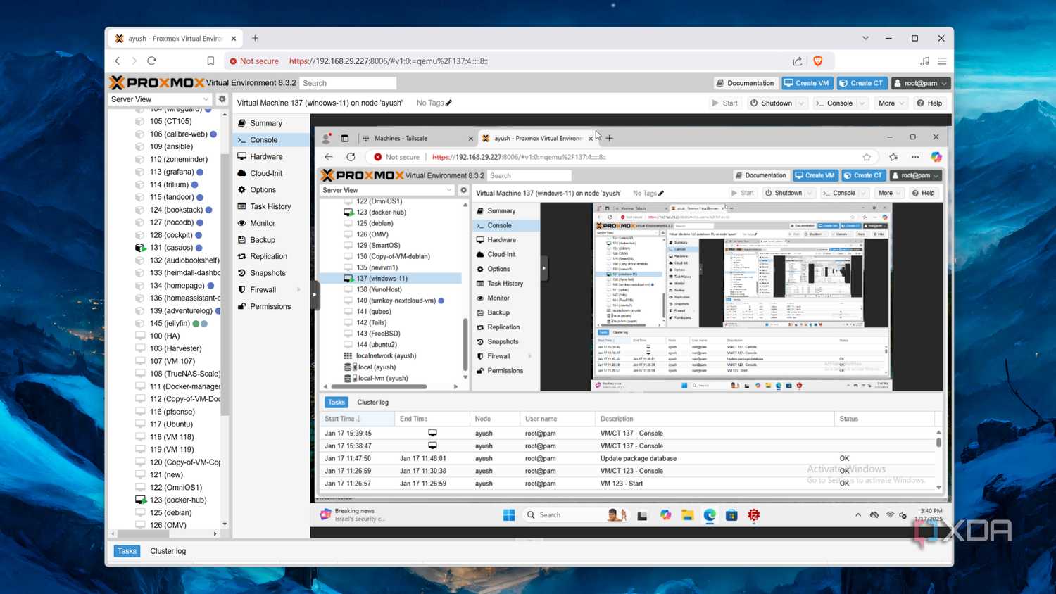 Accessing the Proxmox web UI from a VM