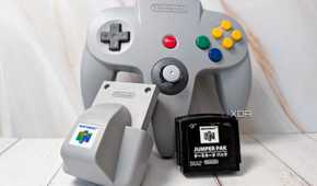 Nintendo 64 contoller with rumble pak and jumper pak