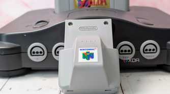 Rumble Pak for N64 with Nintendo and game in background