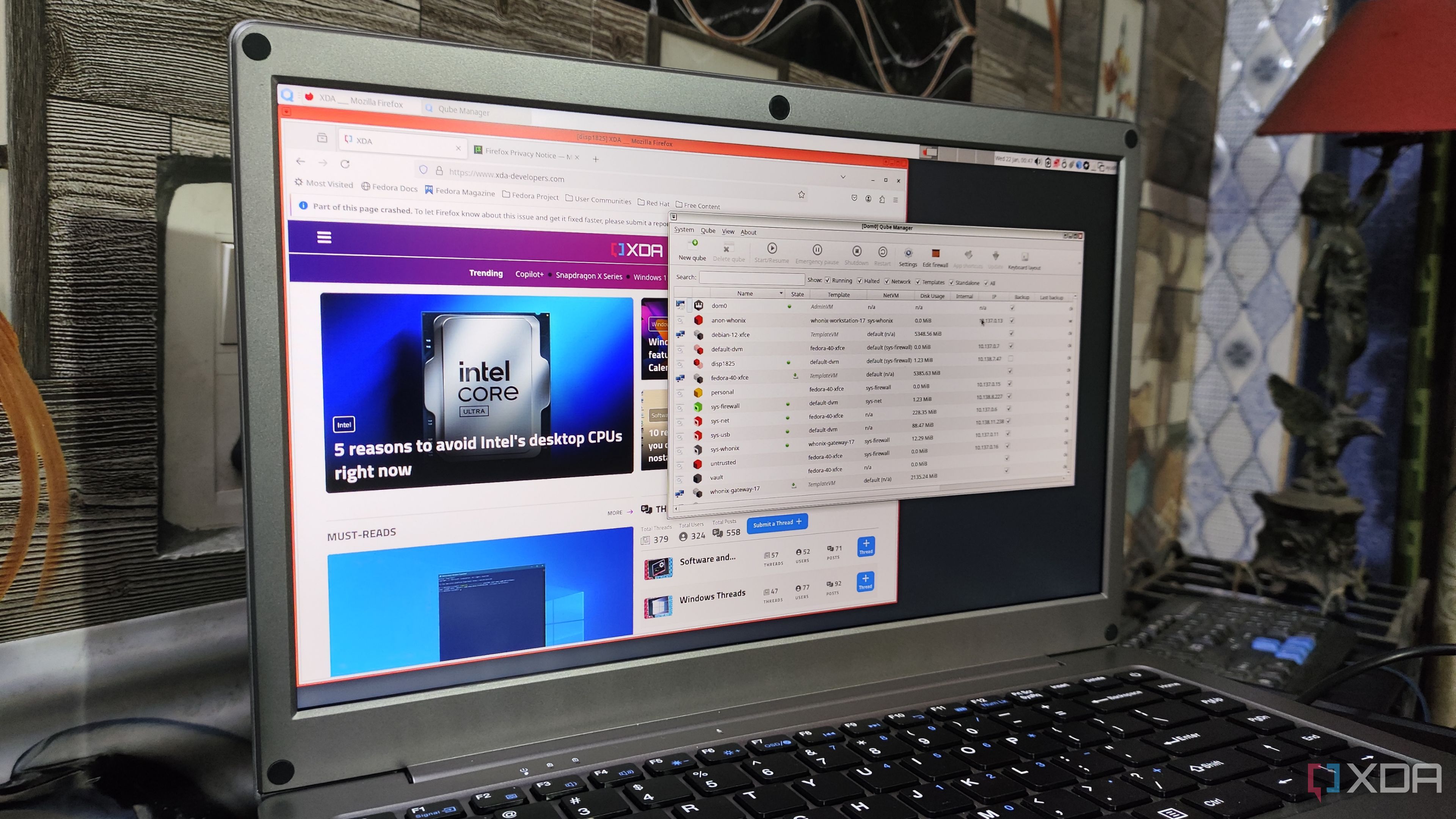 Accessing the Qubes OS UI
