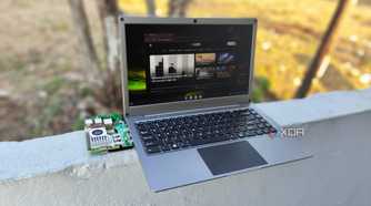 Running FydeOS on the Raspberry Pi 5, with the SBC connected to the CrowView Note 14