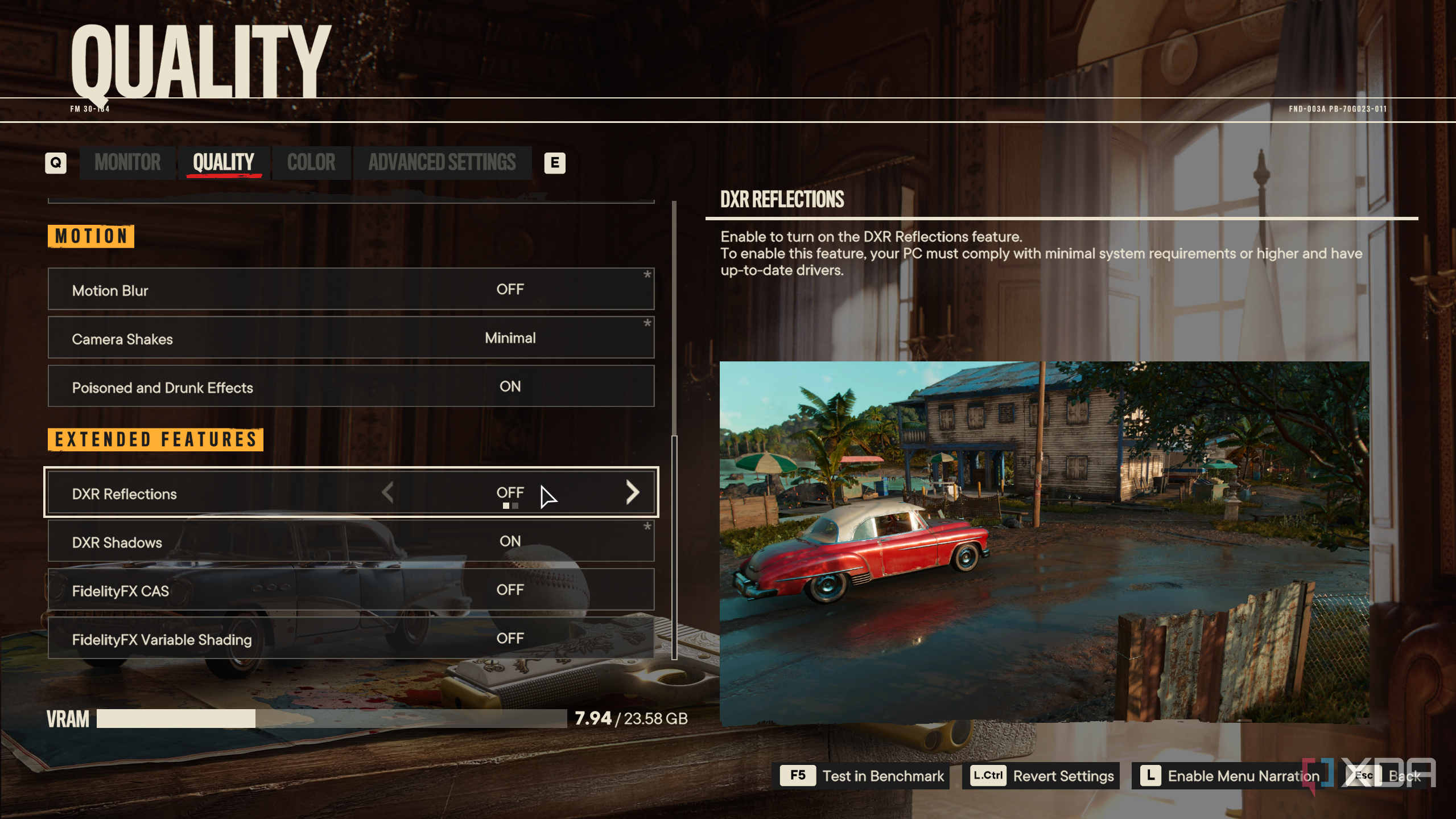 Ray tracing setting in Far Cry 6 PC