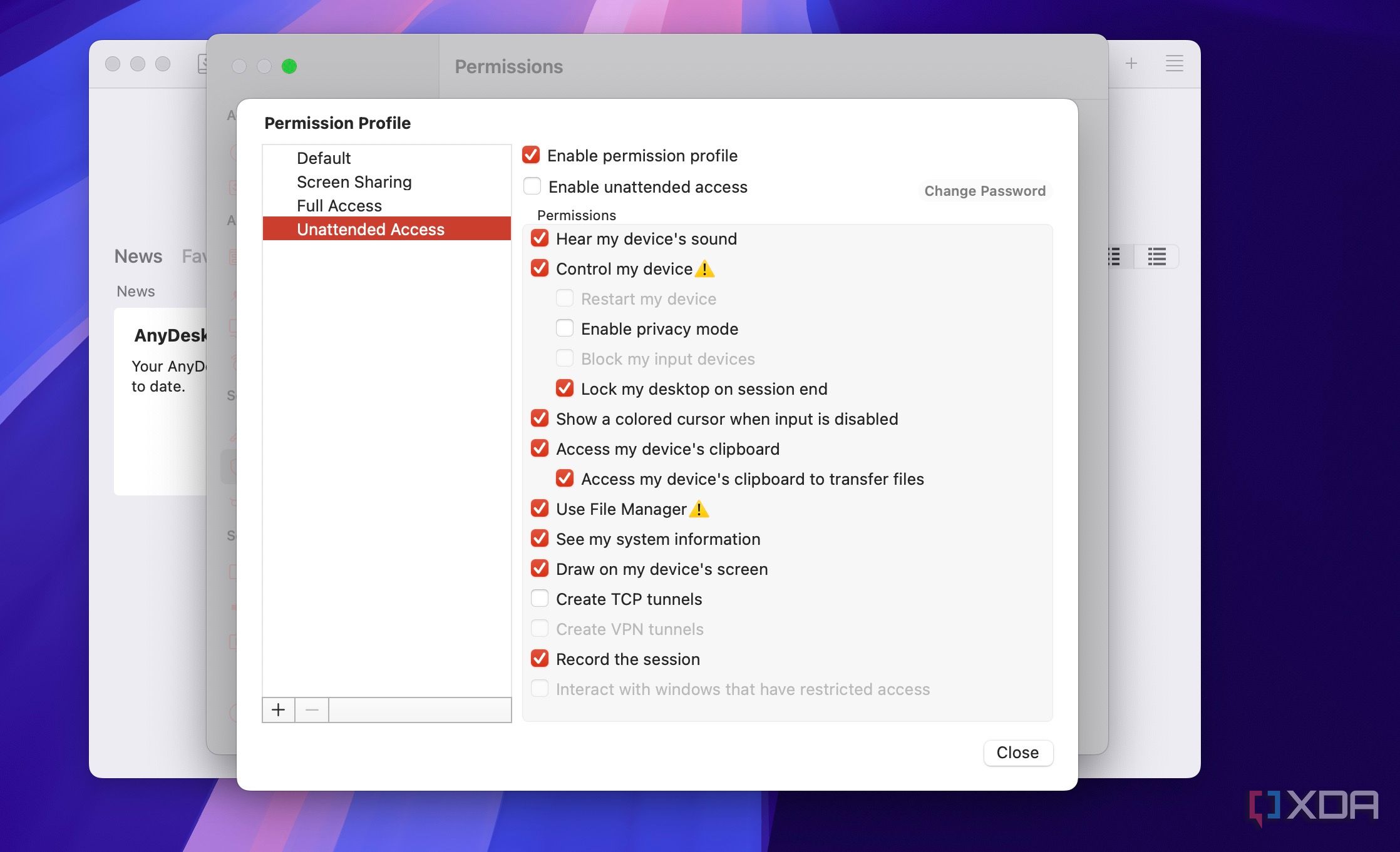 AnyDesk permission