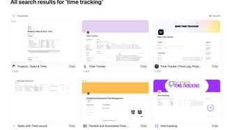Time tracking template in Notion