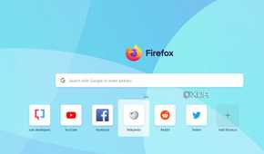 Firefox home menu