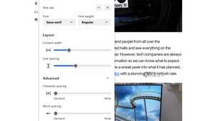 Firefox reader mode text options