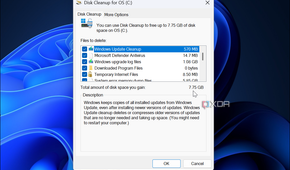 shows using Disk Cleanup to reclaim 8 GB of drive space
